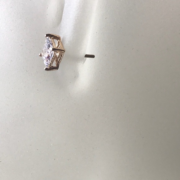 14k rose gold over 925 silver 3 carat studs - Picture 8 of 8